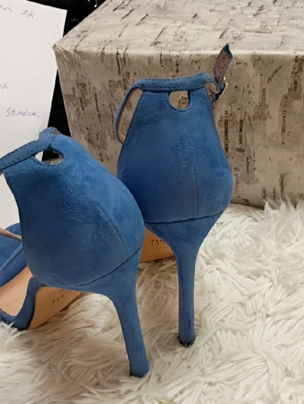 Stuart Weitzman Nudist Strappy Suede Heel Sandals Women's Sz 6 $450 - Picture 8 of 9